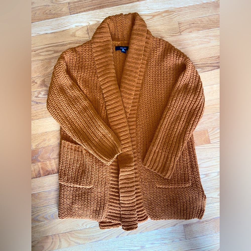 Warm Ochre Knit Cardigan